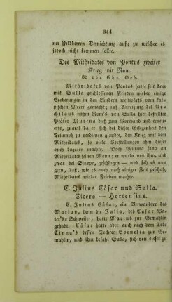 C. Julius Caesar und Sulla. Cicero - Hortensius