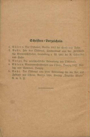 Schriften-Verzeichnis