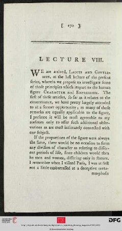 Lecture VIII
