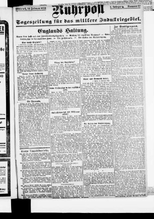 Ruhrpost : Tageszeitung für das mittlere Industriegebiet