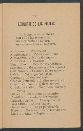 Lenguaje de las frutas