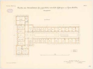 Zentralstation für jugendliche männliche Gefangene, Groß-Strehlitz: Haupthaus: Grundriss 1. Obergeschoss 1:100