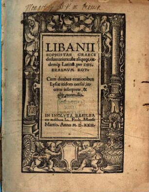 Libanii Sophistae Graeci declamatiunculae aliquot