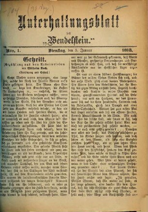 Wendelstein. Unterhaltungsblatt des Wendelstein. 1893