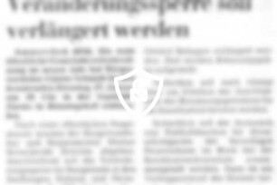 Veränderungssperre soll verlängert werden
