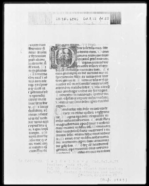 Psalterium iuxta Hebraeos — Initiale D (ixit dominus), darin Gottvater und Sohn, Folio 50recto