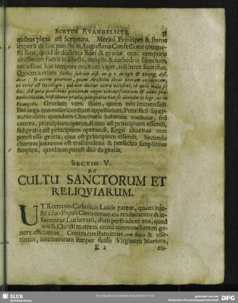 Sectio V. De Cultu Sanctorum Et Reliquiarum