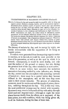 Chapter XII. Characteristics Of Malarious Situations (Continued)