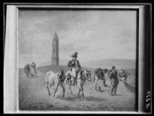 Postillon mit ledigen Pferden auf dem Wienerberg bei der Spinnerin am Kreuz (?)