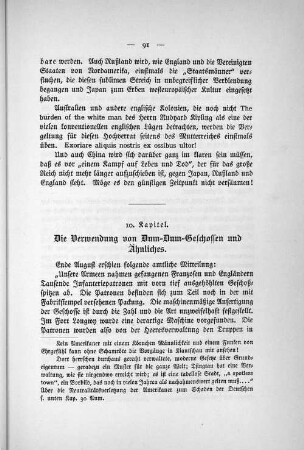 10. Kapitel. Die Verwendung von Dum-Dum-Geschossen und Ähnliches.