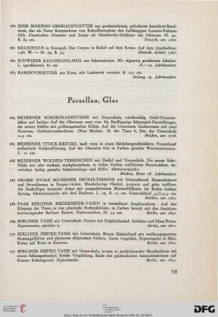 Porzellan, Glas (Nr. 564-605)