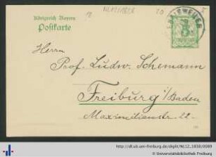 Postkarte von Theodor Fritsch vom 29.04.