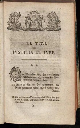 Lib. I. Tit. I. De Ivstitia Et Ivre.