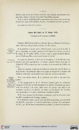 Séance du Comité du 17 février 1879