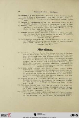 Miscellanea (Nr. 991-1036)