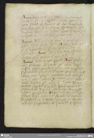 85v-88v: Chronik des Eisenacher Franziskanerklosters Elisabethzell 1331-1441, lat.