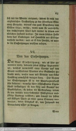 VII. Von den Einspritzungen