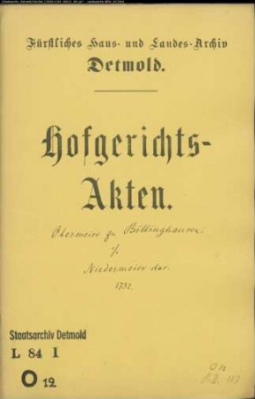 Obermeier zu Billinghausen gegen Niedermeier zu Billinghausen