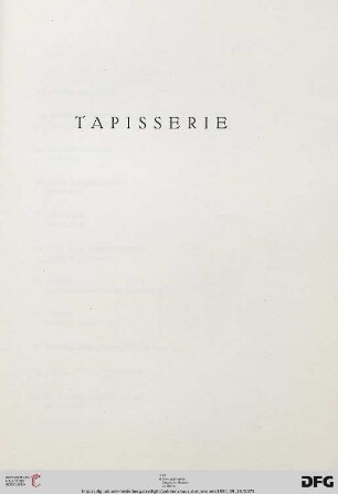Tapisserie (Nr. 258-268)