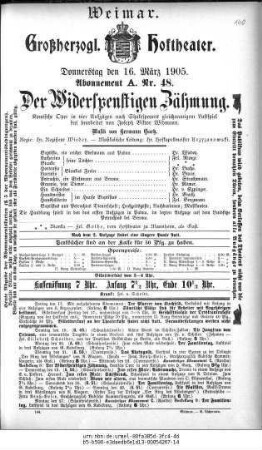 Der Widerspenstigen Zähmung