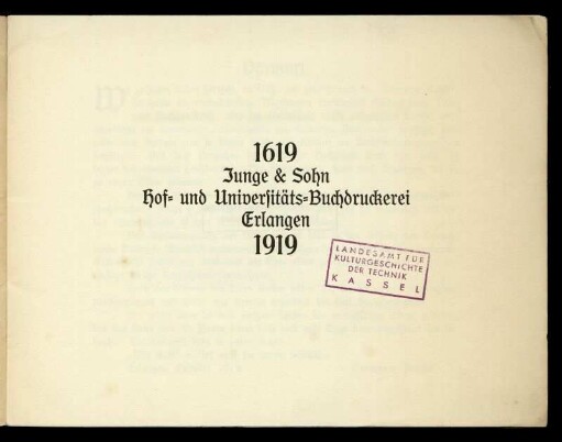 300 Jahre Buchdruck : [Junge & Sohn Hof- und Universitäts-Buchdruckerei Erlangen ; 1619 - 1919]