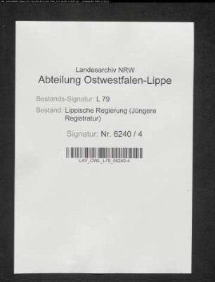Vorstellungslisten des Aushebungsbezirks Lage