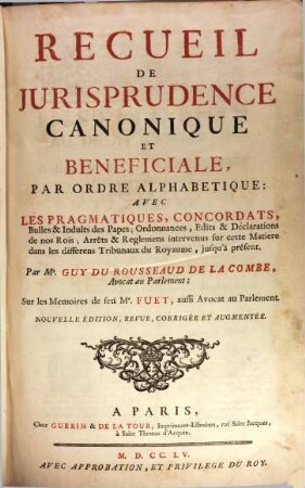 Recueil de jurisprudence canonique