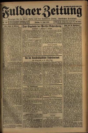 Ausgabe vom Freitag, den 21. Juni 1929.