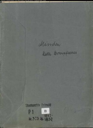 Kirchenbuchduplikat der katholischen Domgemeinde Minden, Kreis Minden (GHT 1842-1850) (Gemeinde: Katholische Domgemeinde Minden)