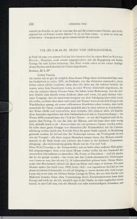 VIII. Hugo von Hofmannsthal