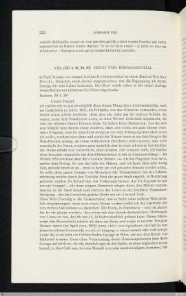 VIII. Hugo von Hofmannsthal