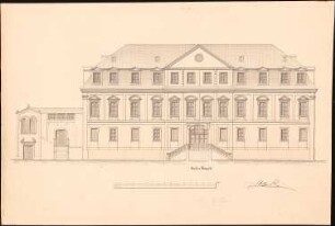 Schloss Klein-Skal bei Turnau Umbau: Aufriss Gartenansicht 1:75