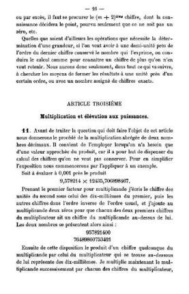 Article Troisième. Multiplication et élévation aux puissances.