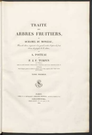 T. 1: Traité Des Arbres Fruitiers