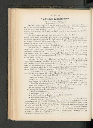 Natürliches Mineralwasser.