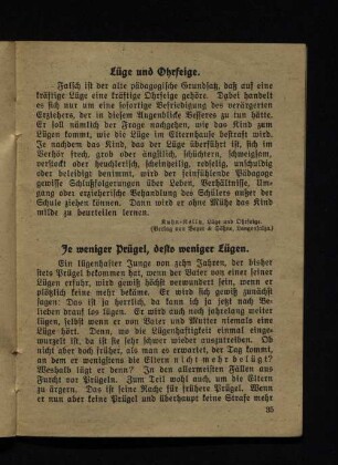 Je weniger Prügel, desto weniger Lügen