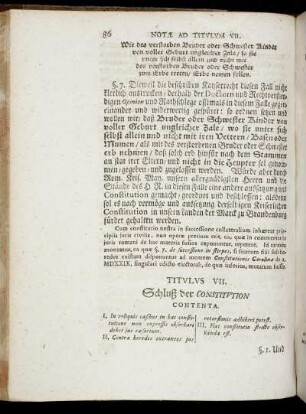 Titulus VII. Schluß der Constitution