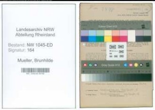 Entnazifizierung Brunhilde Mueller , geb. 25.12.1914 (Lehrerin)