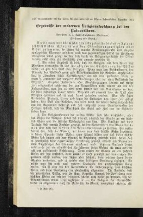 Ergebnisse der modernen Religionsforschung bei den Naturvölkern : (Fortsetzung und Schluß)