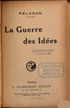 La guerre des idées