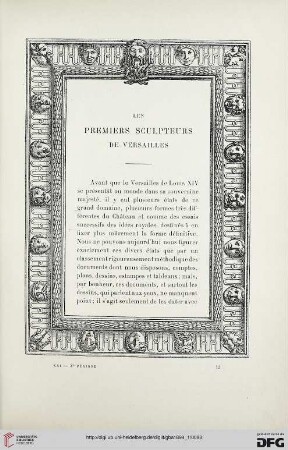 3. Pér. 21.1899: Les premiers sculpteurs de Versailles