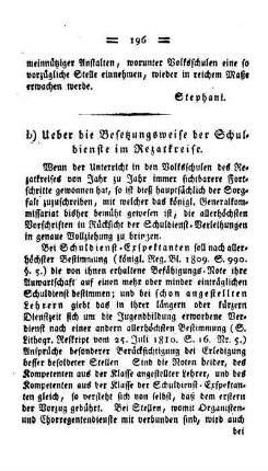 Ueber die Besetzungsweise der Schuldienste im Rezatkreise