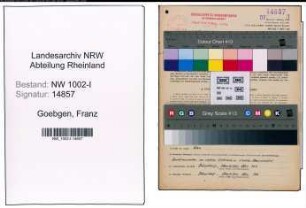 Entnazifizierung Franz Goebgen, geb. 12.10.1896 (Konstrukteur)