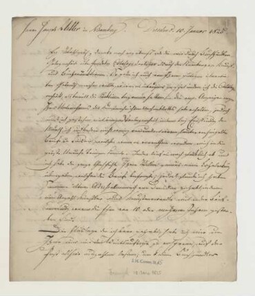 Brief von Gottlieb Abraham Frenzel an Joseph Heller