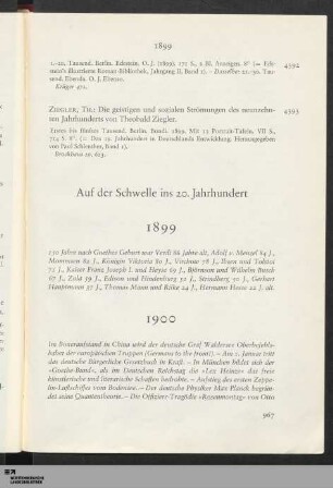Auf der Schwelle ins 20. Jahrhundert