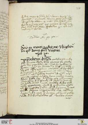 Dominica 16:ma post penthecosten [Predigttext, Iob 30,23]