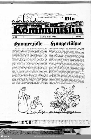 Die Kommunistin : Organ der Kommunistischen Partei Deutschlands (Sektion der Kommunistischen Internationale)