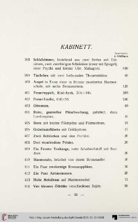 Kabinett (Nr. 398-419)
