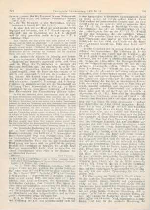 323-325 [Rezension] Wilde, W. J. de, Levitikus