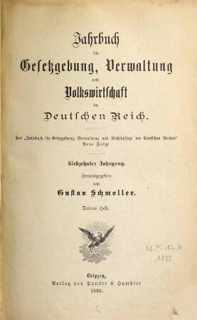 Jahrbuch für Gesetzgebung, Verwaltung und Volkswirtschaft im Deutschen Reich. 17. 1893, b